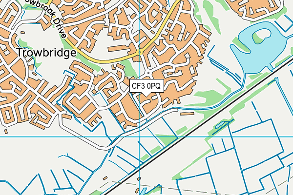 CF3 0PQ map - OS VectorMap District (Ordnance Survey)