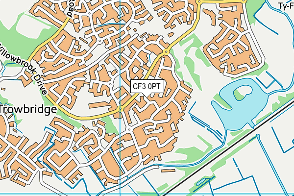 CF3 0PT map - OS VectorMap District (Ordnance Survey)