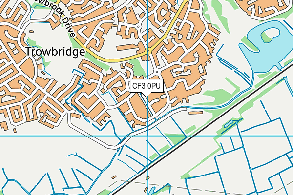 CF3 0PU map - OS VectorMap District (Ordnance Survey)