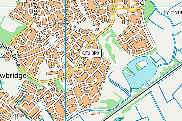 CF3 0PX map - OS VectorMap District (Ordnance Survey)