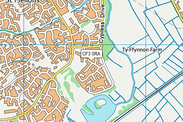CF3 0RA map - OS VectorMap District (Ordnance Survey)