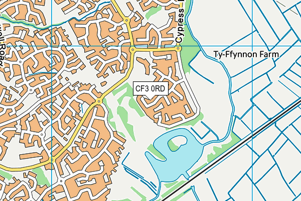 CF3 0RD map - OS VectorMap District (Ordnance Survey)