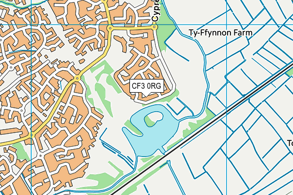 CF3 0RG map - OS VectorMap District (Ordnance Survey)