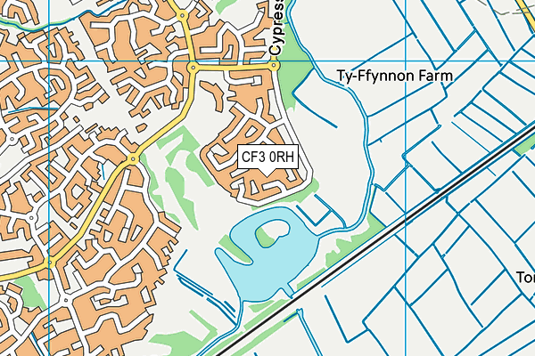 CF3 0RH map - OS VectorMap District (Ordnance Survey)
