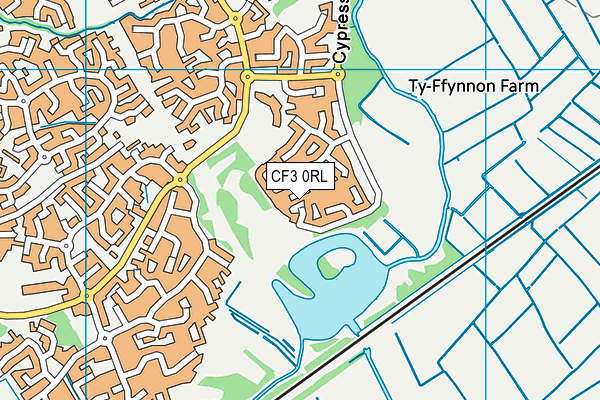 CF3 0RL map - OS VectorMap District (Ordnance Survey)