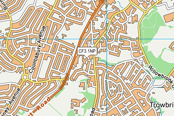 CF3 1NP map - OS VectorMap District (Ordnance Survey)