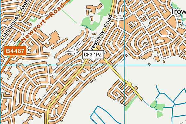 CF3 1PZ map - OS VectorMap District (Ordnance Survey)