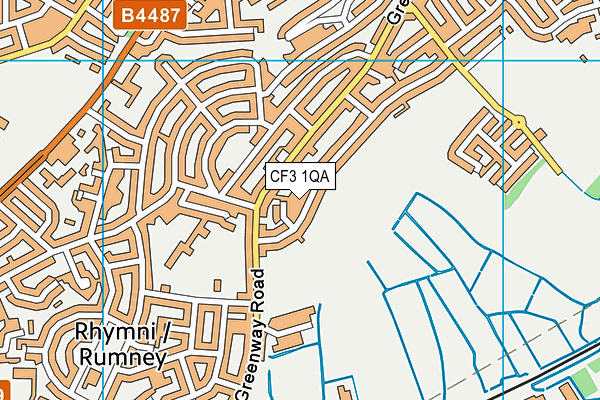 CF3 1QA map - OS VectorMap District (Ordnance Survey)