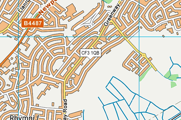 CF3 1QB map - OS VectorMap District (Ordnance Survey)