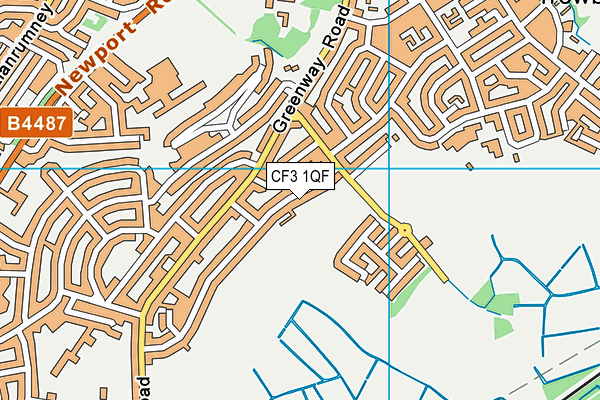 CF3 1QF map - OS VectorMap District (Ordnance Survey)