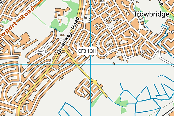 CF3 1QH map - OS VectorMap District (Ordnance Survey)
