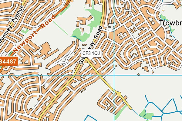 CF3 1QJ map - OS VectorMap District (Ordnance Survey)