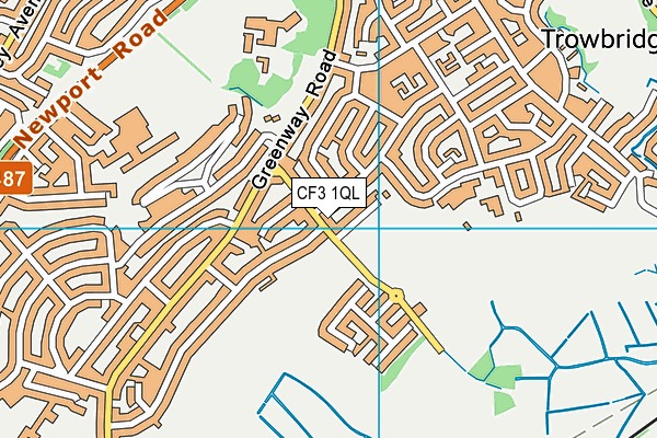 CF3 1QL map - OS VectorMap District (Ordnance Survey)