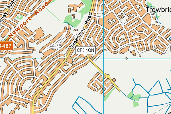 CF3 1QN map - OS VectorMap District (Ordnance Survey)
