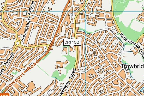 CF3 1QQ map - OS VectorMap District (Ordnance Survey)