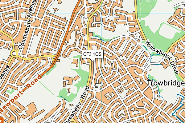 CF3 1QS map - OS VectorMap District (Ordnance Survey)