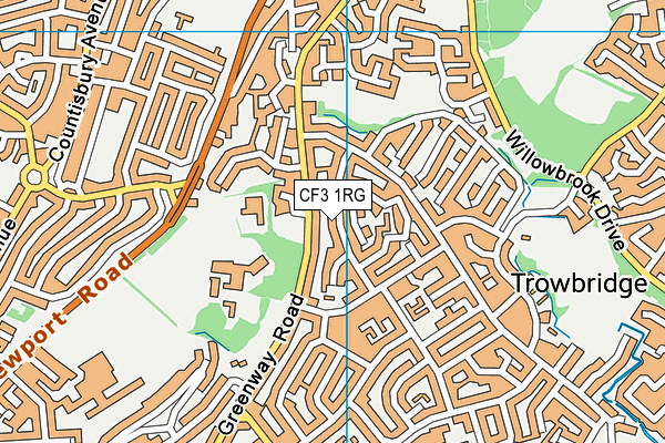 CF3 1RG map - OS VectorMap District (Ordnance Survey)