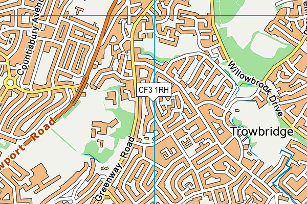 CF3 1RH map - OS VectorMap District (Ordnance Survey)