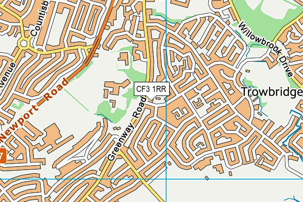 CF3 1RR map - OS VectorMap District (Ordnance Survey)