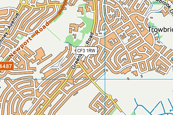 CF3 1RW map - OS VectorMap District (Ordnance Survey)