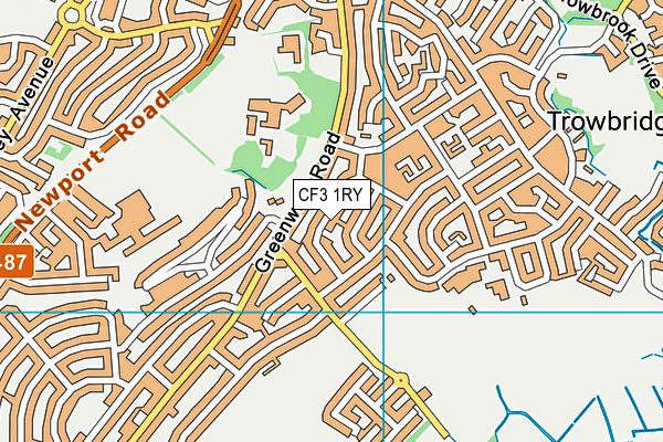 CF3 1RY map - OS VectorMap District (Ordnance Survey)