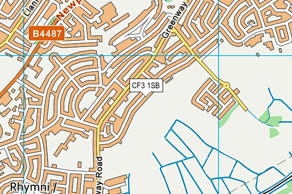 CF3 1SB map - OS VectorMap District (Ordnance Survey)