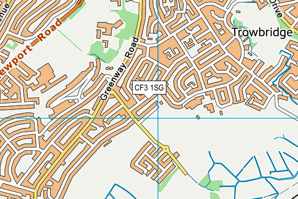 CF3 1SG map - OS VectorMap District (Ordnance Survey)