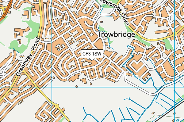 CF3 1SW map - OS VectorMap District (Ordnance Survey)
