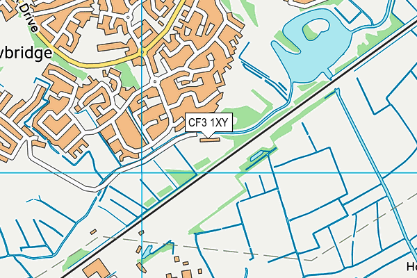 CF3 1XY map - OS VectorMap District (Ordnance Survey)