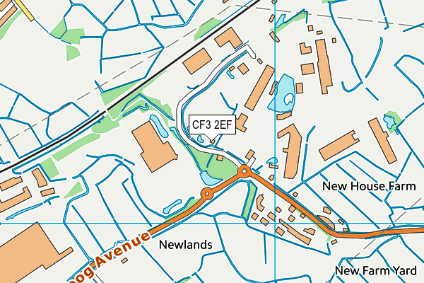 CF3 2EF map - OS VectorMap District (Ordnance Survey)