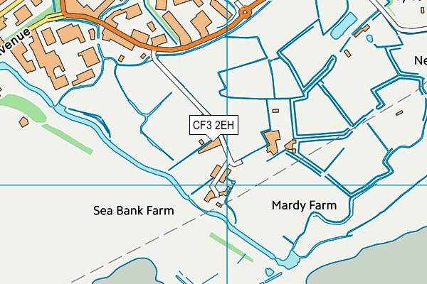 CF3 2EH map - OS VectorMap District (Ordnance Survey)