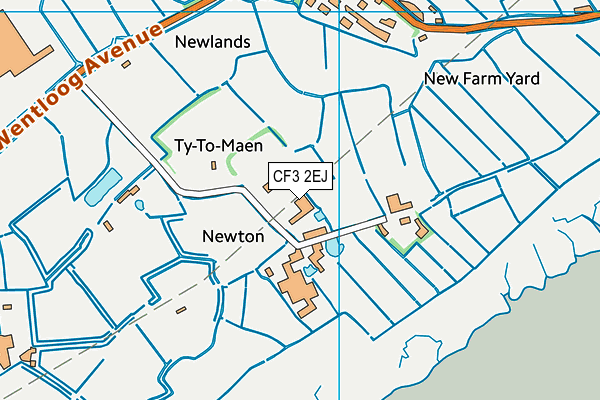 CF3 2EJ map - OS VectorMap District (Ordnance Survey)