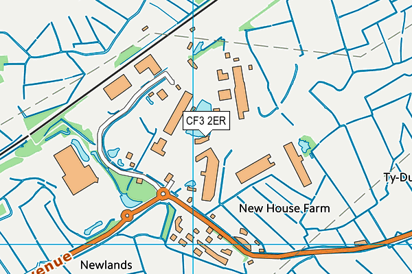 CF3 2ER map - OS VectorMap District (Ordnance Survey)