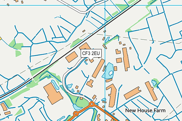 CF3 2EU map - OS VectorMap District (Ordnance Survey)