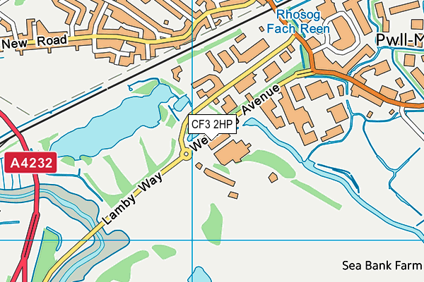 CF3 2HP map - OS VectorMap District (Ordnance Survey)