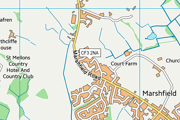 CF3 2NA map - OS VectorMap District (Ordnance Survey)
