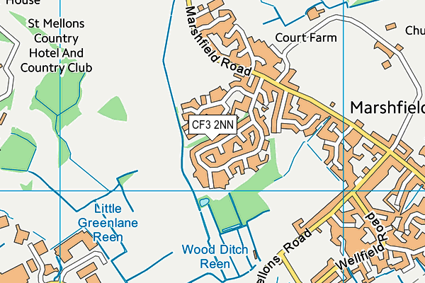 CF3 2NN map - OS VectorMap District (Ordnance Survey)