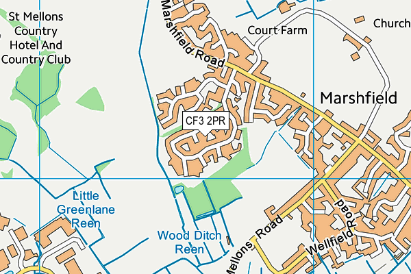 CF3 2PR map - OS VectorMap District (Ordnance Survey)