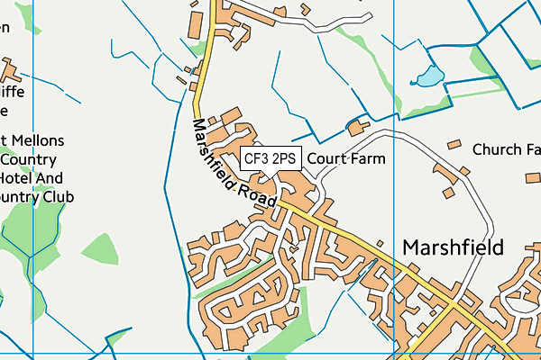 CF3 2PS map - OS VectorMap District (Ordnance Survey)