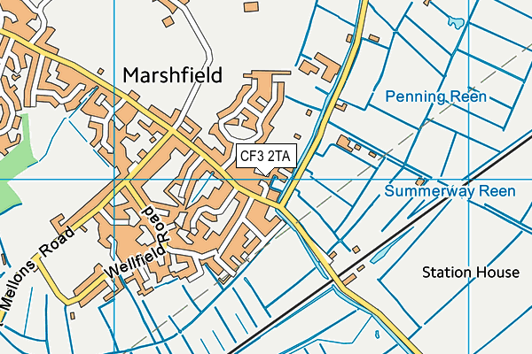 CF3 2TA map - OS VectorMap District (Ordnance Survey)