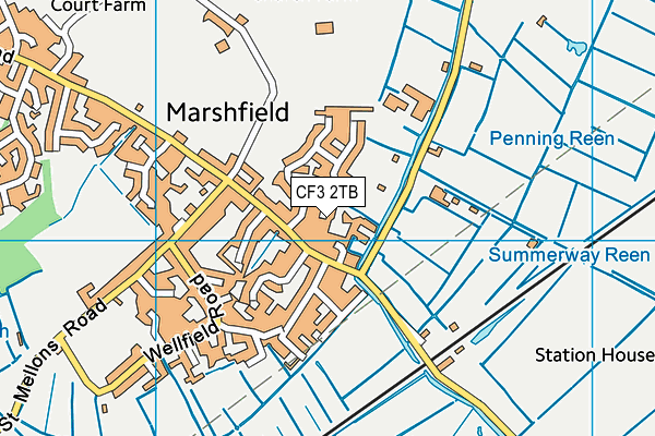 CF3 2TB map - OS VectorMap District (Ordnance Survey)
