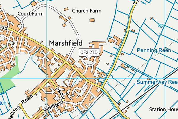 CF3 2TD map - OS VectorMap District (Ordnance Survey)
