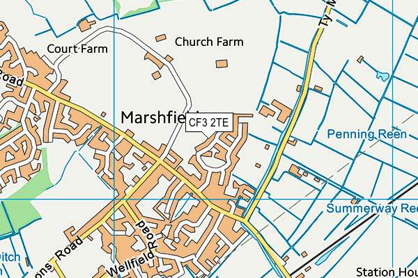 CF3 2TE map - OS VectorMap District (Ordnance Survey)