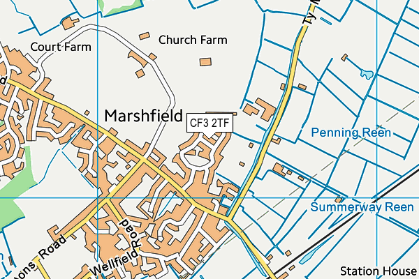 CF3 2TF map - OS VectorMap District (Ordnance Survey)