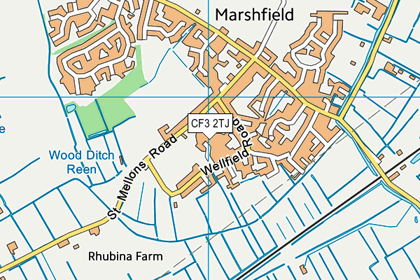 CF3 2TJ map - OS VectorMap District (Ordnance Survey)