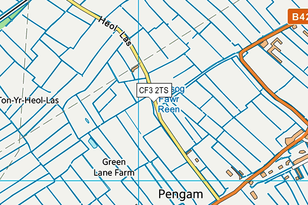 CF3 2TS map - OS VectorMap District (Ordnance Survey)