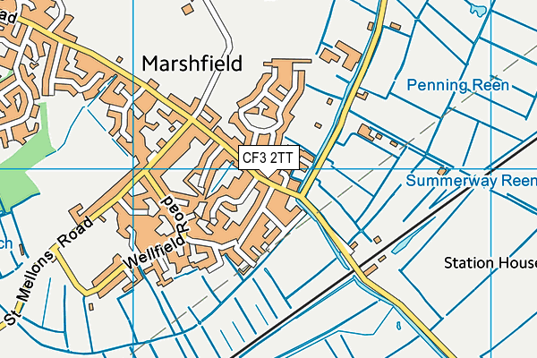 CF3 2TT map - OS VectorMap District (Ordnance Survey)
