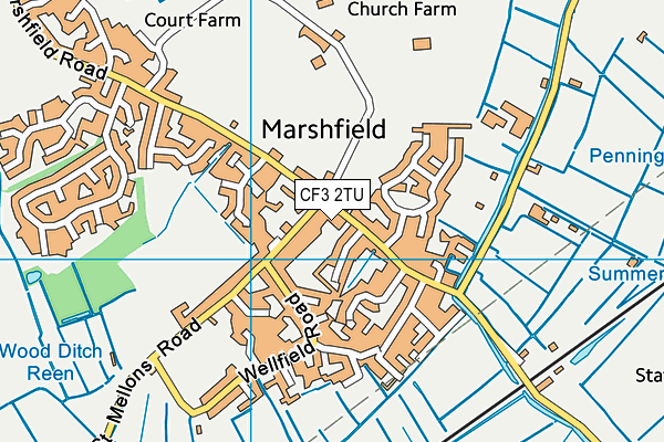 CF3 2TU map - OS VectorMap District (Ordnance Survey)