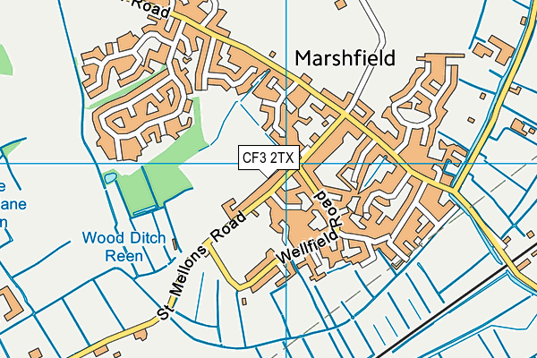 CF3 2TX map - OS VectorMap District (Ordnance Survey)