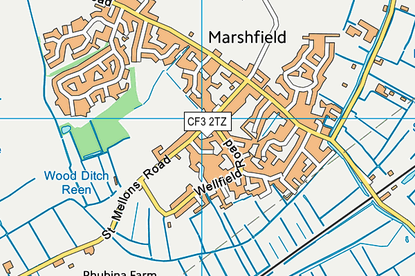 CF3 2TZ map - OS VectorMap District (Ordnance Survey)